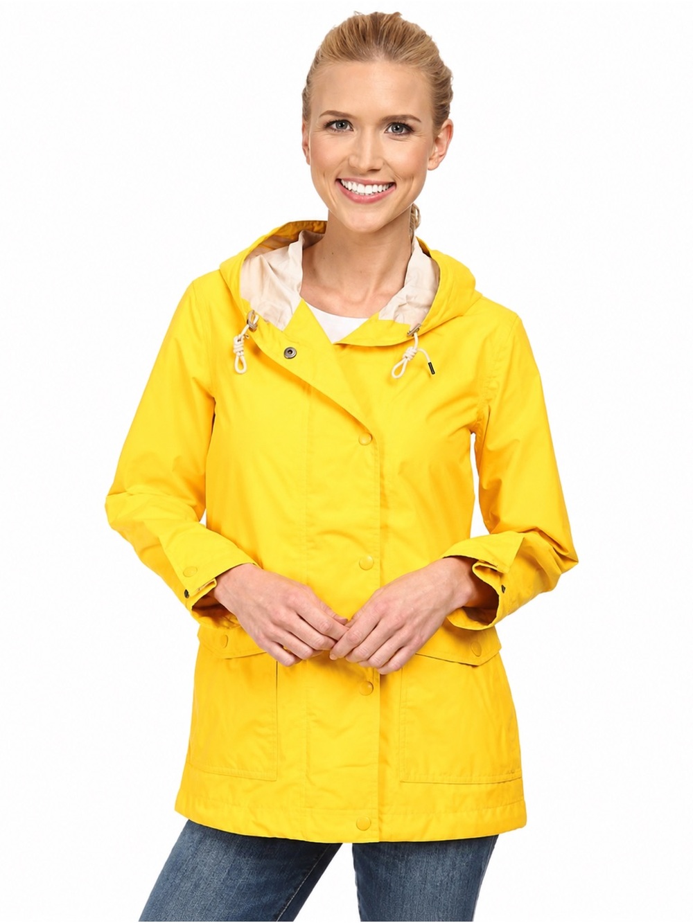 Woolrich Classic Waterproof Yellow Rain  Slicker Size L Like New